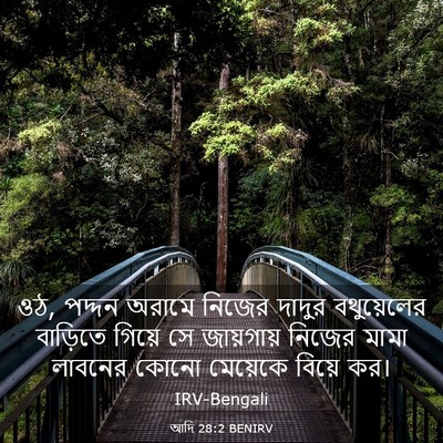Picture 03 - আদি 28:2 BENIRV - ওঠ, পদ্দন অরামে - Bible Verse Picture