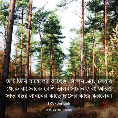Picture 03 - আদি 29:30 BENIRV - তাই তিনি রাহেলের - Bible Verse Picture