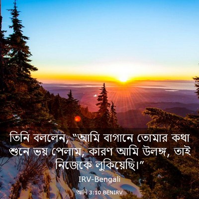 Picture 03 - আদি 3:10 BENIRV - তিনি বললেন, “আমি - Bible Verse Picture