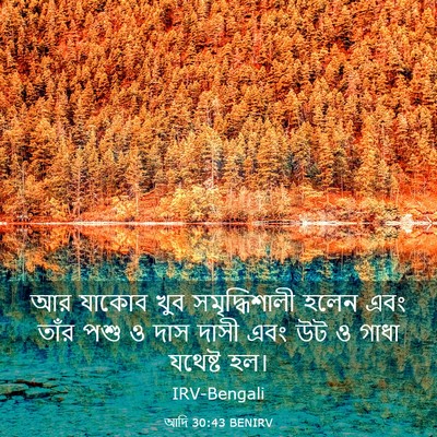 Picture 03 - আদি 30:43 BENIRV - আর যাকোব খুব - Bible Verse Picture
