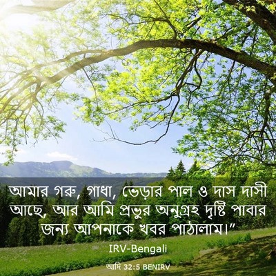 Picture 03 - আদি 32:5 BENIRV - আমার গরু, গাধা, - Bible Verse Picture