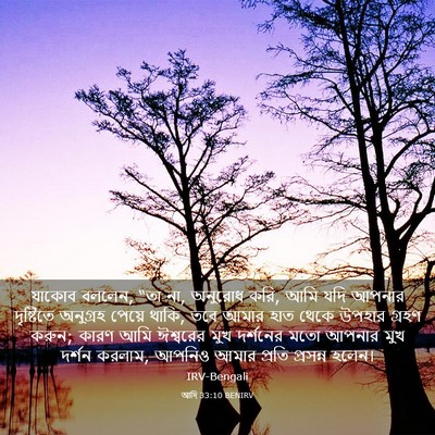 Picture 03 - আদি 33:10 BENIRV - যাকোব বললেন, “তা - Bible Verse Picture
