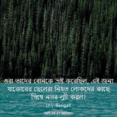 Picture 03 - আদি 34:27 BENIRV - ওরা তাদের বোনকে - Bible Verse Picture