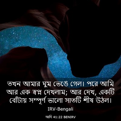 Picture 03 - আদি 41:22 BENIRV - তখন আমার ঘুম ভেঙে - Bible Verse Picture