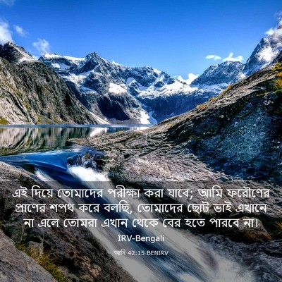 Picture 03 - আদি 42:15 BENIRV - এই দিয়ে তোমাদের - Bible Verse Picture