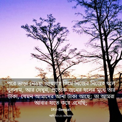 Picture 03 - আদি 43:21 BENIRV - পরে ভাড়া নেওয়া - Bible Verse Picture