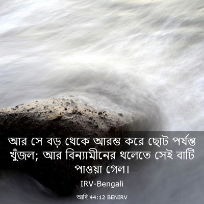 Picture 03 - আদি 44:12 BENIRV - আর সে বড় থেকে - Bible Verse Picture