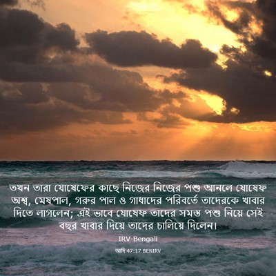 Picture 03 - আদি 47:17 BENIRV - তখন তারা যোষেফের - Bible Verse Picture