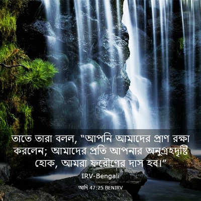 Picture 03 - আদি 47:25 BENIRV - তাতে তারা বলল, - Bible Verse Picture