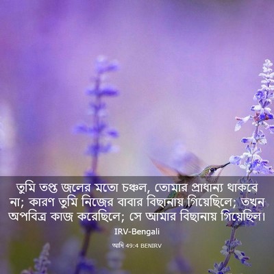 Picture 03 - আদি 49:4 BENIRV - তুমি তপ্ত জলের মতো - Bible Verse Picture