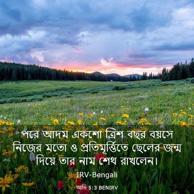 Picture 03 - আদি 5:3 BENIRV - পরে আদম একশো ত্রিশ - Bible Verse Picture