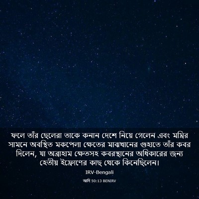 Picture 03 - আদি 50:13 BENIRV - ফলে তাঁর ছেলেরা - Bible Verse Picture