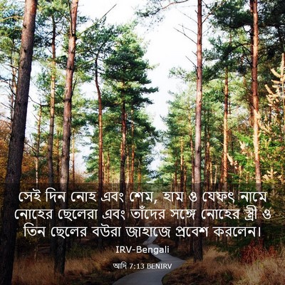 Picture 03 - আদি 7:13 BENIRV - সেই দিন নোহ এবং - Bible Verse Picture