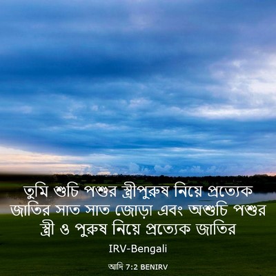 Picture 03 - আদি 7:2 BENIRV - তুমি শুচি পশুর - Bible Verse Picture