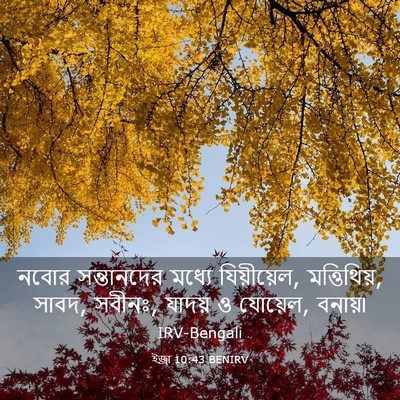 Picture 03 - ইজ্ৰা 10:43 BENIRV - নবোর সন্তানদের - Bible Verse Picture