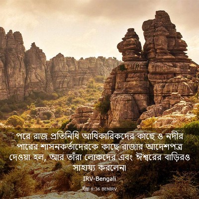 Picture 03 - ইজ্ৰা 8:36 BENIRV - পরে রাজ প্রতিনিধি - Bible Verse Picture