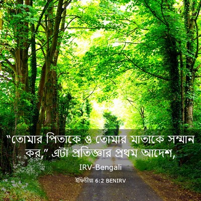 Picture 03 - ইফিচীয়া 6:2 BENIRV - “তোমার পিতাকে ও - Bible Verse Picture