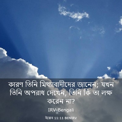 Picture 03 - ইয়োব 11:11 BENIRV - কারণ তিনি - Bible Verse Picture
