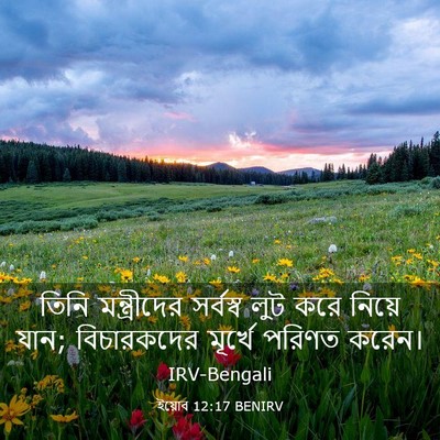Picture 03 - ইয়োব 12:17 BENIRV - তিনি মন্ত্রীদের - Bible Verse Picture