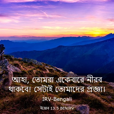 Picture 03 - ইয়োব 13:5 BENIRV - আহা, তোমরা একেবারে - Bible Verse Picture