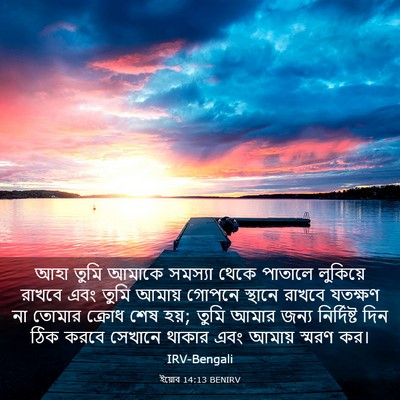 Picture 03 - ইয়োব 14:13 BENIRV - আহা তুমি আমাকে - Bible Verse Picture