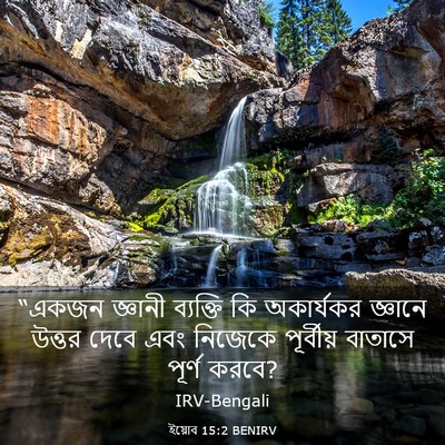 Picture 03 - ইয়োব 15:2 BENIRV - “একজন জ্ঞানী - Bible Verse Picture