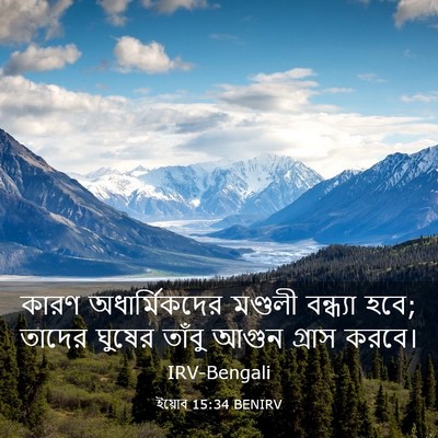 Picture 03 - ইয়োব 15:34 BENIRV - কারণ অধার্মিকদের - Bible Verse Picture