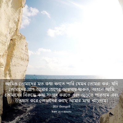 Picture 03 - ইয়োব 16:4 BENIRV - আমিও তোমাদের মত - Bible Verse Picture