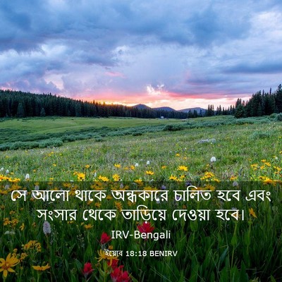 Picture 03 - ইয়োব 18:18 BENIRV - সে আলো থাকে - Bible Verse Picture