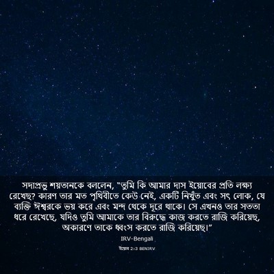 Picture 03 - ইয়োব 2:3 BENIRV - সদাপ্রভু শয়তানকে - Bible Verse Picture