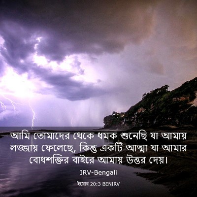 Picture 03 - ইয়োব 20:3 BENIRV - আমি তোমাদের থেকে - Bible Verse Picture