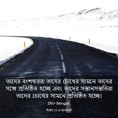 Picture 03 - ইয়োব 21:8 BENIRV - তাদের বংশধাররা - Bible Verse Picture