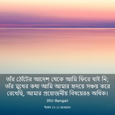 Picture 03 - ইয়োব 23:12 BENIRV - তাঁর ঠোঁটের আদেশ - Bible Verse Picture