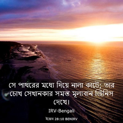 Picture 03 - ইয়োব 28:10 BENIRV - সে পাথরের মধ্যে - Bible Verse Picture