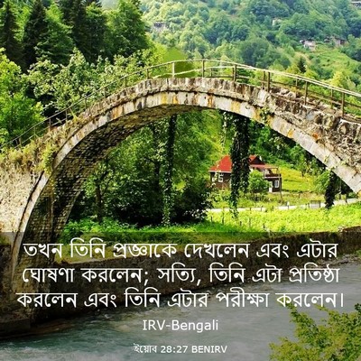 Picture 03 - ইয়োব 28:27 BENIRV - তখন তিনি - Bible Verse Picture