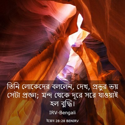 Picture 03 - ইয়োব 28:28 BENIRV - তিনি লোকেদের - Bible Verse Picture