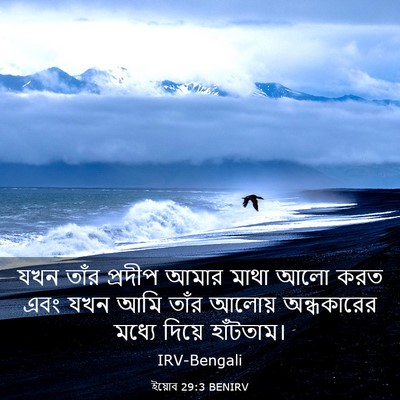 Picture 03 - ইয়োব 29:3 BENIRV - যখন তাঁর প্রদীপ - Bible Verse Picture