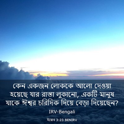 Picture 03 - ইয়োব 3:23 BENIRV - কেন একজন লোককে আলো - Bible Verse Picture