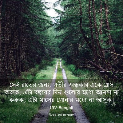 Picture 03 - ইয়োব 3:6 BENIRV - সেই রাতের জন্য, - Bible Verse Picture