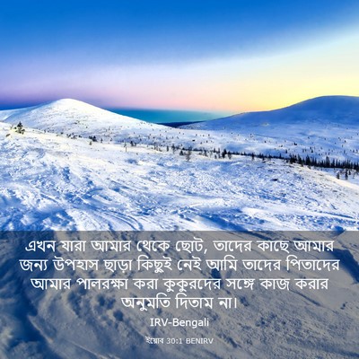 Picture 03 - ইয়োব 30:1 BENIRV - এখন যারা আমার থেকে - Bible Verse Picture
