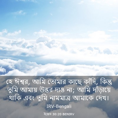 Picture 03 - ইয়োব 30:20 BENIRV - হে ঈশ্বর, আমি তোমার - Bible Verse Picture