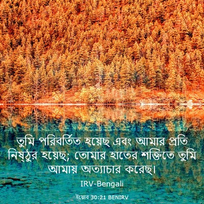 Picture 03 - ইয়োব 30:21 BENIRV - তুমি পরিবর্তিত - Bible Verse Picture