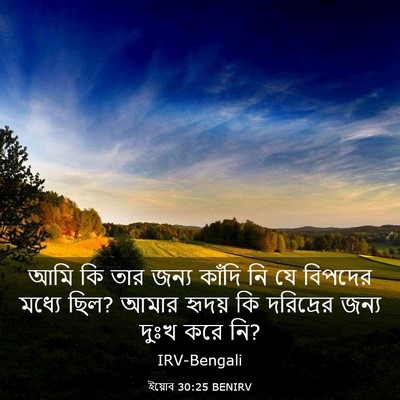 Picture 03 - ইয়োব 30:25 BENIRV - আমি কি তার জন্য - Bible Verse Picture