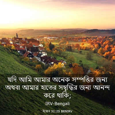 Picture 03 - ইয়োব 31:25 BENIRV - যদি আমি আমার অনেক - Bible Verse Picture
