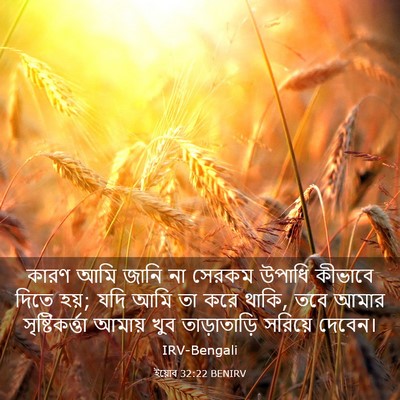 Picture 03 - ইয়োব 32:22 BENIRV - কারণ আমি জানি না - Bible Verse Picture