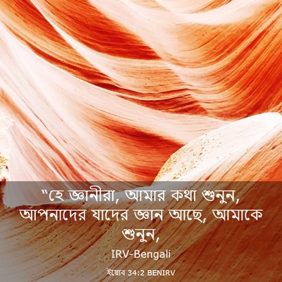 Picture 03 - ইয়োব 34:2 BENIRV - “হে জ্ঞানীরা, আমার - Bible Verse Picture