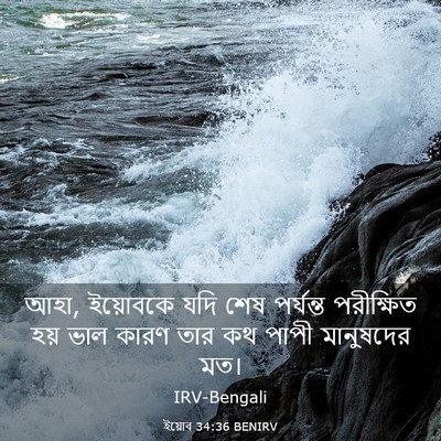 Picture 03 - ইয়োব 34:36 BENIRV - আহা, ইয়োবকে যদি - Bible Verse Picture