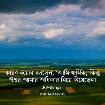 Picture 03 - ইয়োব 34:5 BENIRV - কারণ ইয়োব বললেন, - Bible Verse Picture