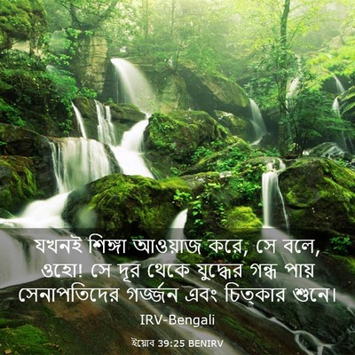 Picture 03 - ইয়োব 39:25 BENIRV - যখনই শিঙ্গা - Bible Verse Picture