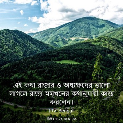 Picture 03 - ইষ্টেৰ 1:21 BENIRV - এই কথা রাজার ও - Bible Verse Picture